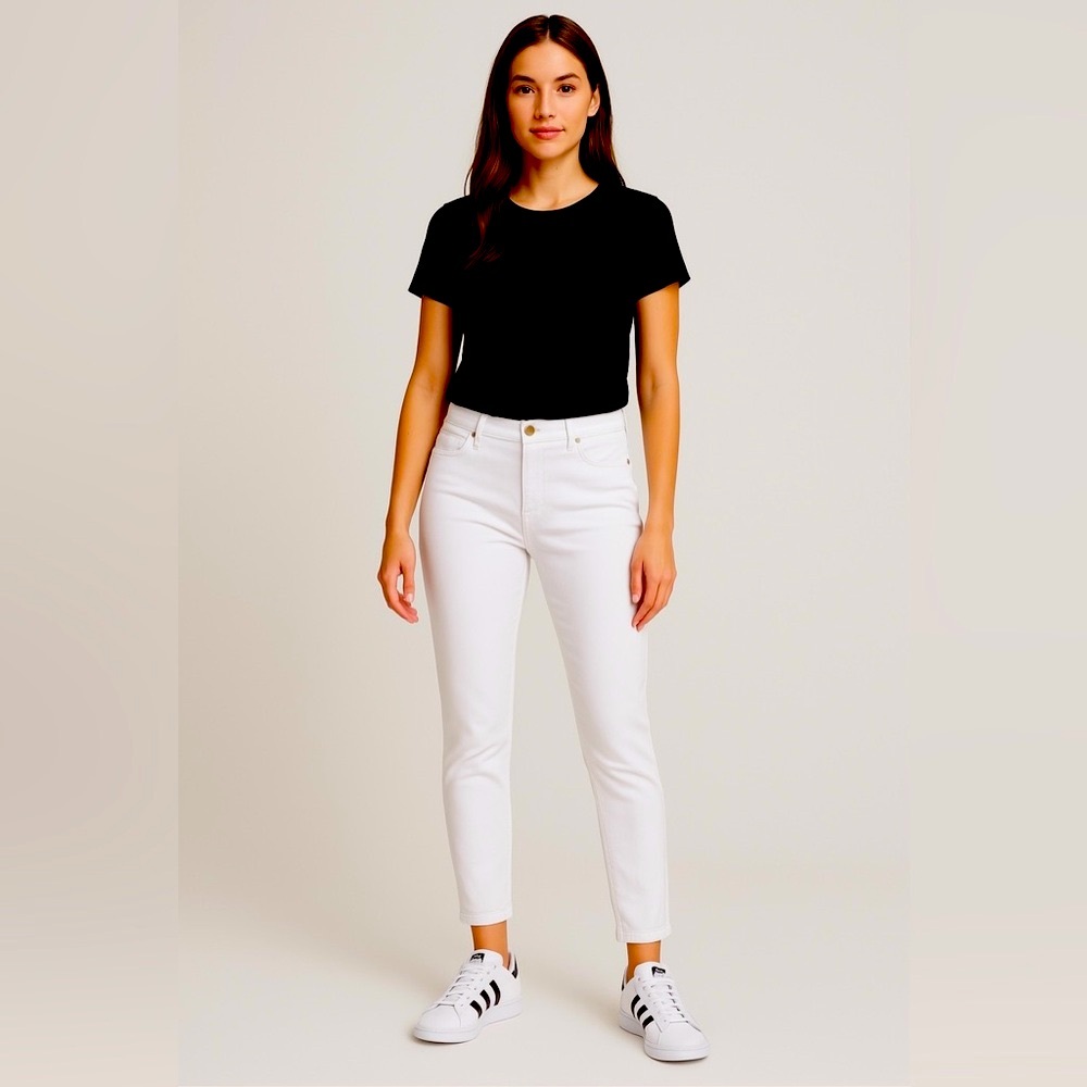 Blue Spice White Ankle Jeans